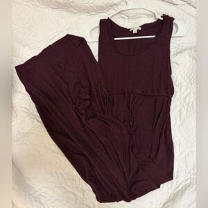 Gap Maternity Sleeveless Burgundy Maxi Dress Size Small